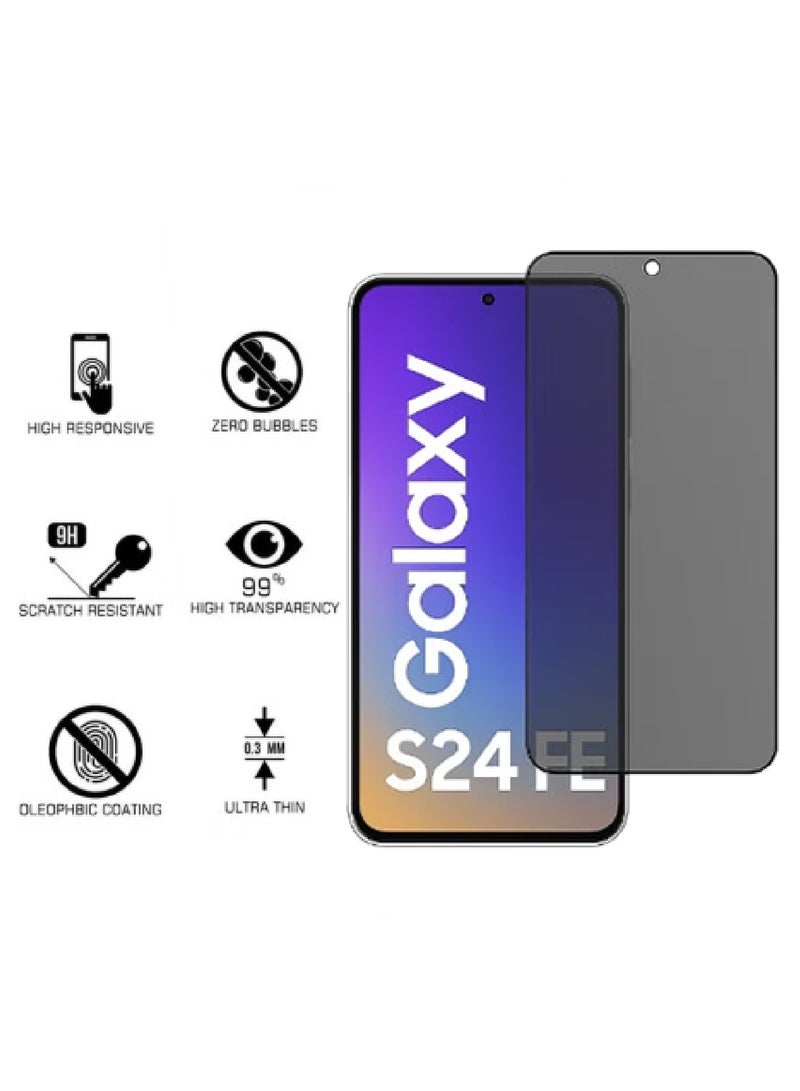 MOBM Samsung Galaxy S24 FE Clear Magnetic Case with Privacy Screen Protector and Tempered Glass Pack of 3 - Image 3